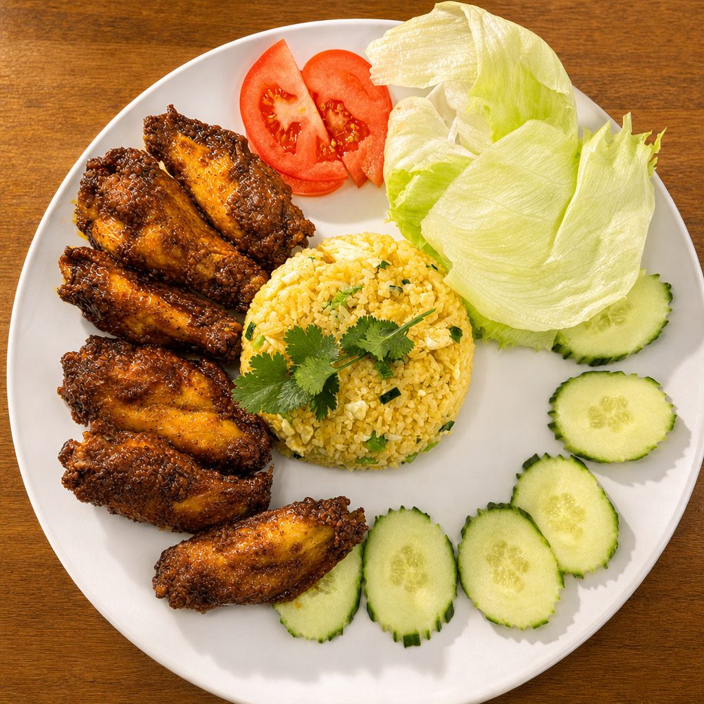 C4. Signature Jumbo Wings Plate (6pcs) -Com Ga Nuoc Mam.